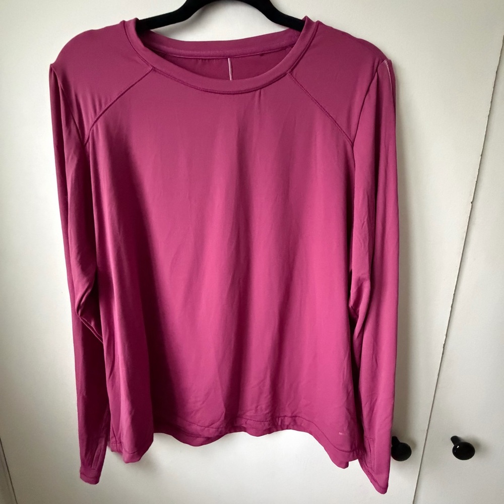 Mondetta Pink Long Sleeve Athletic Top Thumbholes Size XL